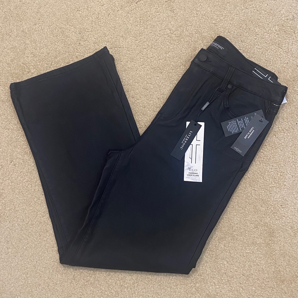 LIVERPOOL Hannah Crop Flare Coated Jean Pants MSRP $109 Women's Size 12/31